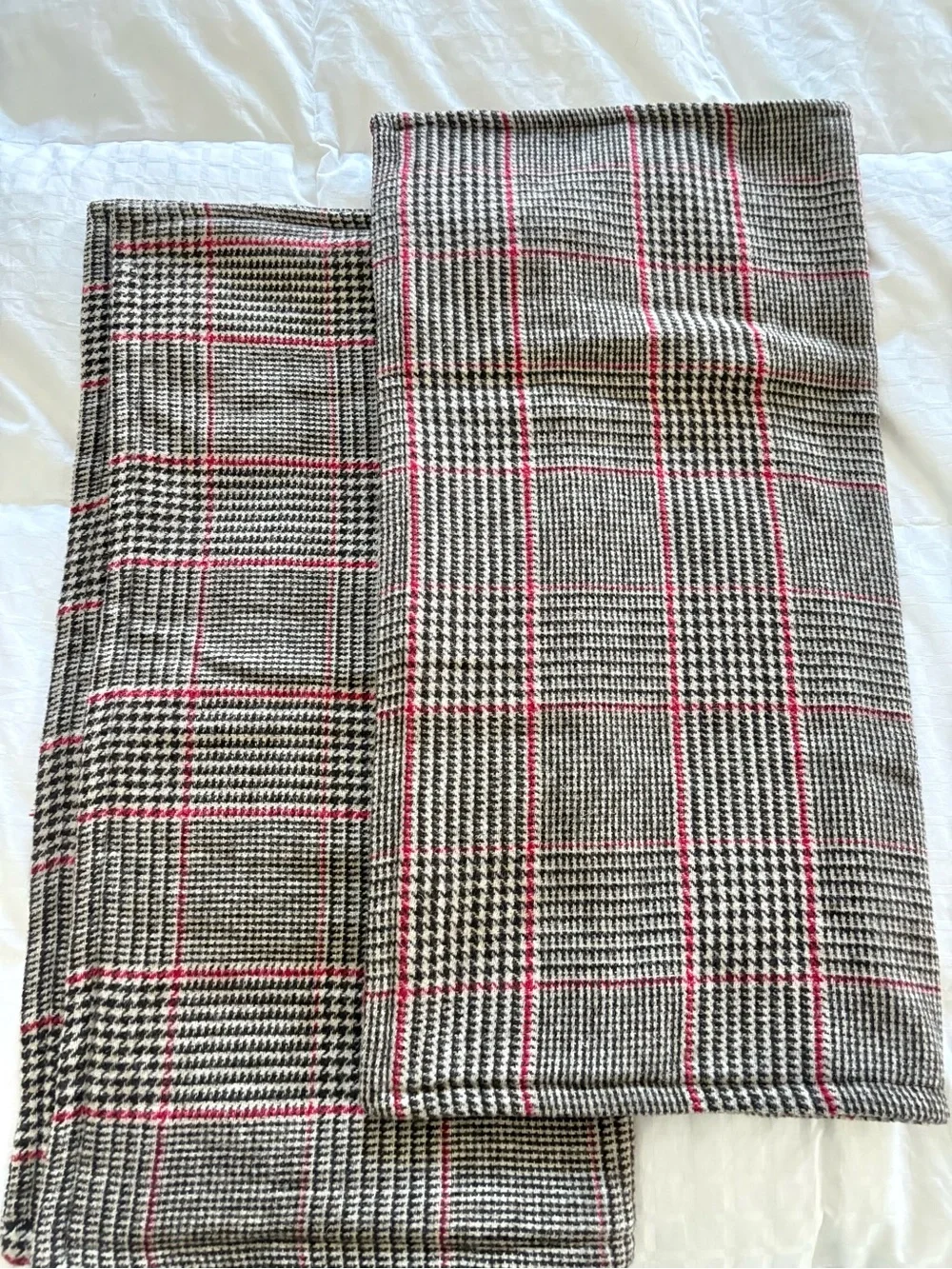 Ralph Lauren Black/Brown/Creme Houndstooth Plaid Wool Blend Pillow Covers PAIR